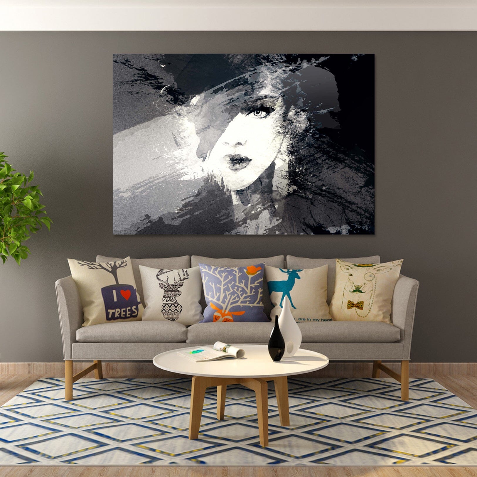 3D Beautiful Eyes Lady 1024 Wall Sticker Wallpaper AJ Wallpaper 2