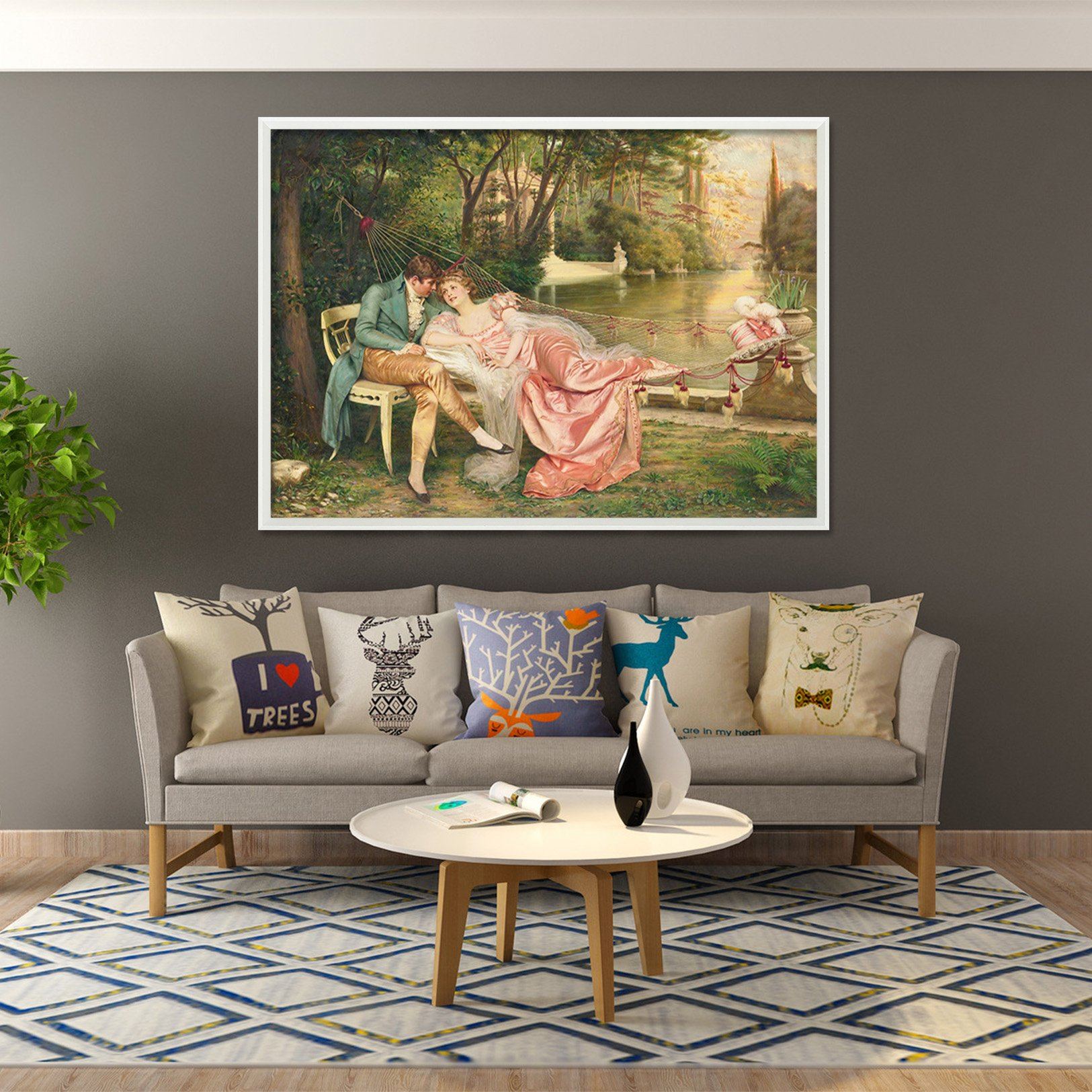 3D Swing Chat 149 Fake Framed Print Painting Wallpaper AJ Creativity Home