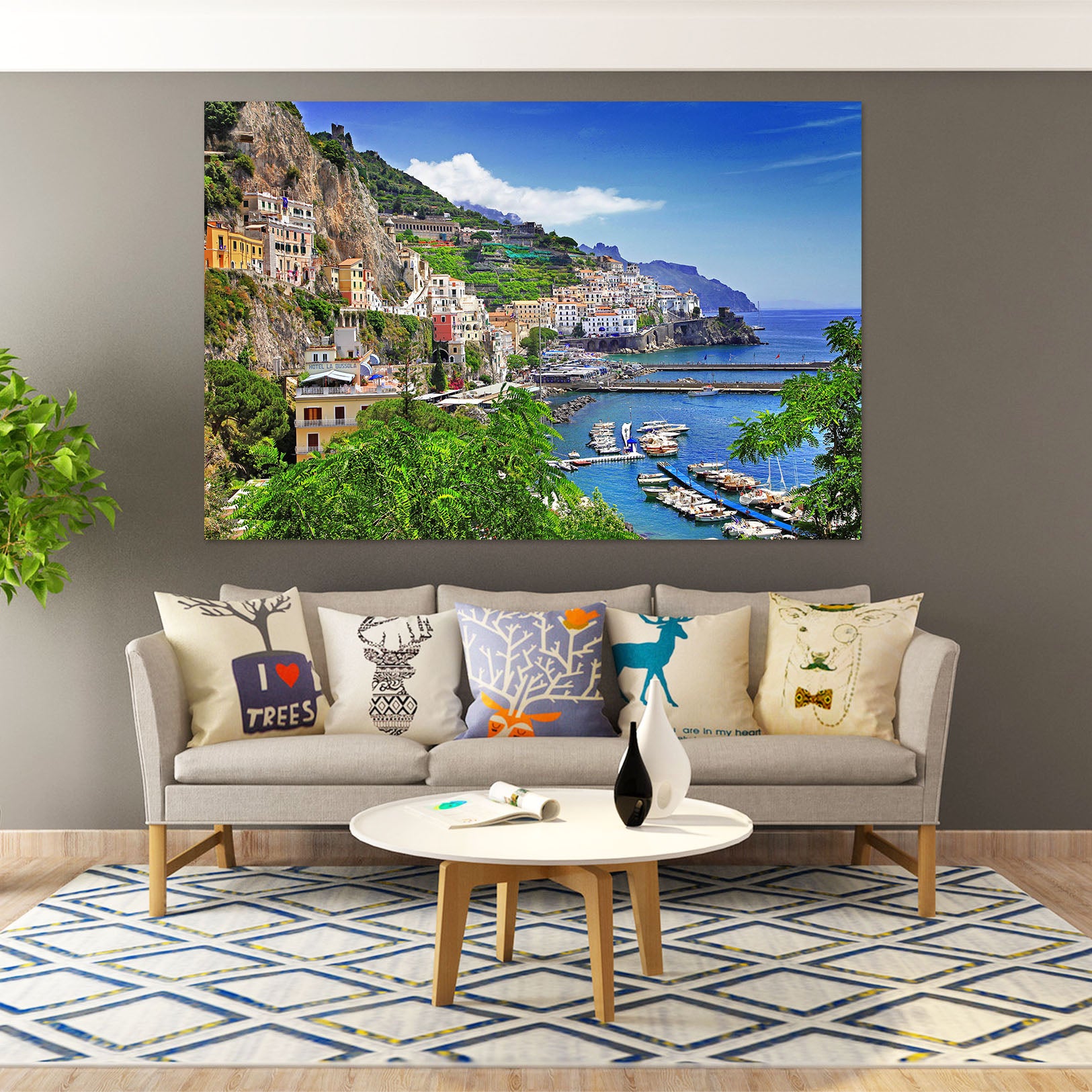 3D Seaside Town 1074 Wall Sticker