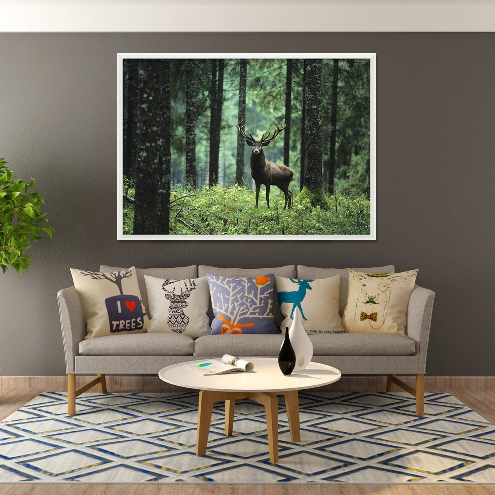 3D Suddenly Fawn 177 Fake Framed Print Painting Wallpaper AJ Creativity Home