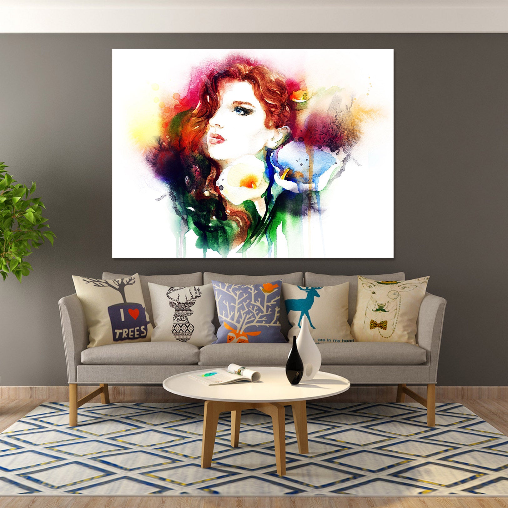 3D Redhead Woman 1011 Wall Sticker