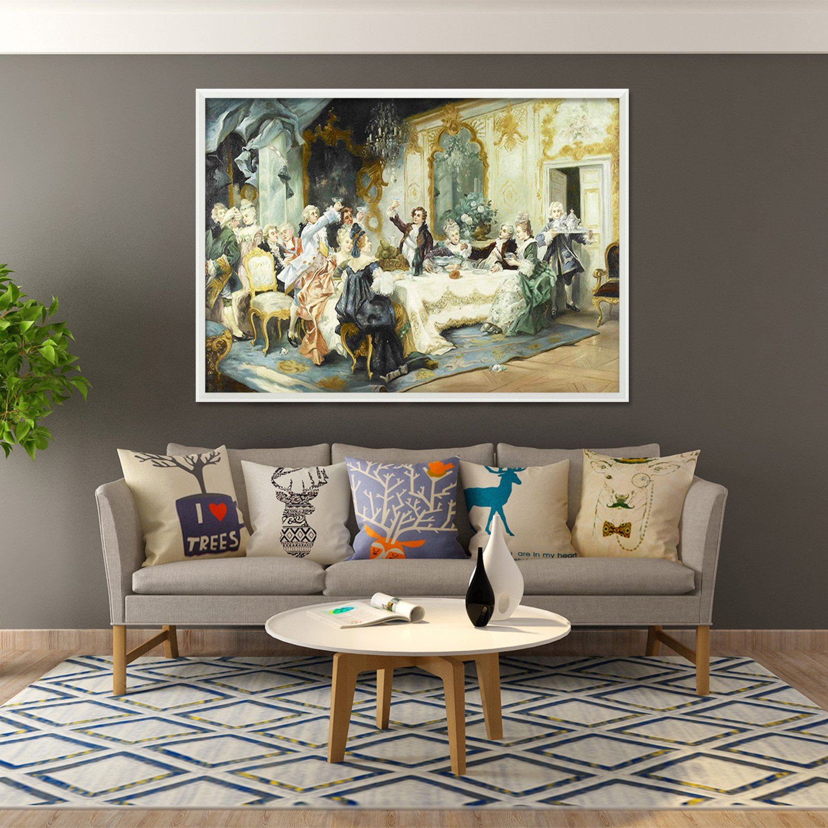 3D Toasting Together 041 Fake Framed Print Painting Wallpaper AJ Creativity Home