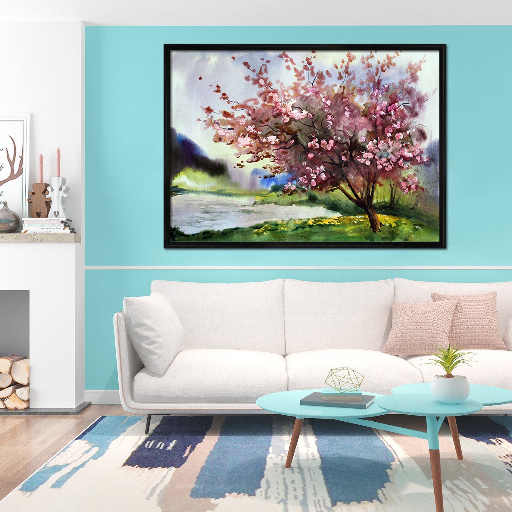 3D Tree Blossom 171 Fake Framed Print Painting Wallpaper AJ Creativity Home