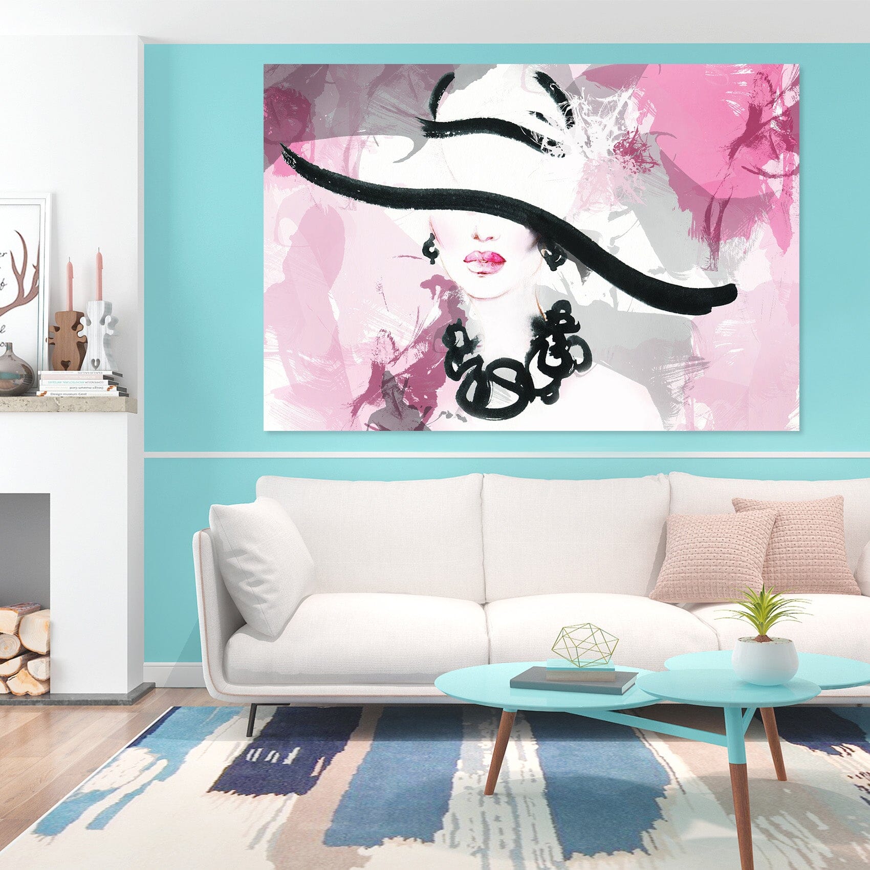 3D White Hat Lady 1014 Wall Sticker Wallpaper AJ Wallpaper 2
