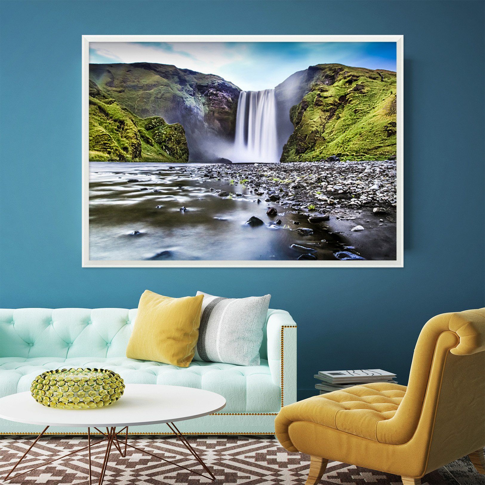 3D Magnificent Waterfall 152 Fake Framed Print Painting Wallpaper AJ Creativity Home