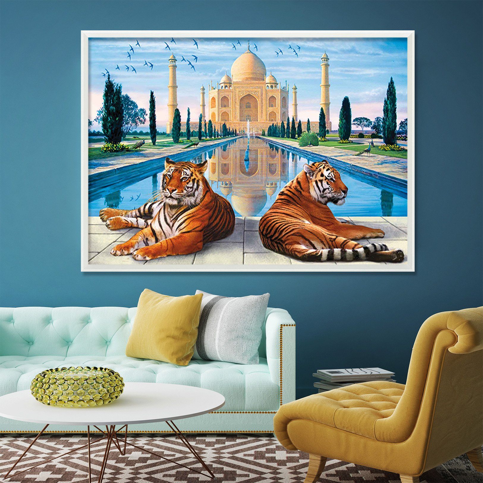 3D Leisure Tiger 055 Fake Framed Print Painting Wallpaper AJ Creativity Home