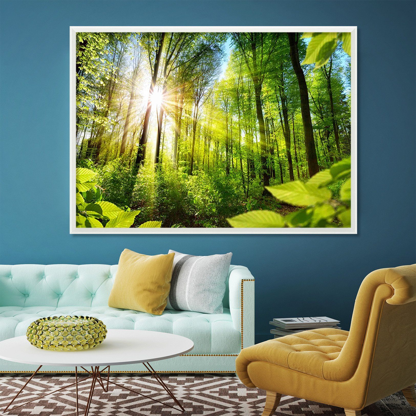 3D Sunny Forest 104 Fake Framed Print Painting Wallpaper AJ Creativity Home