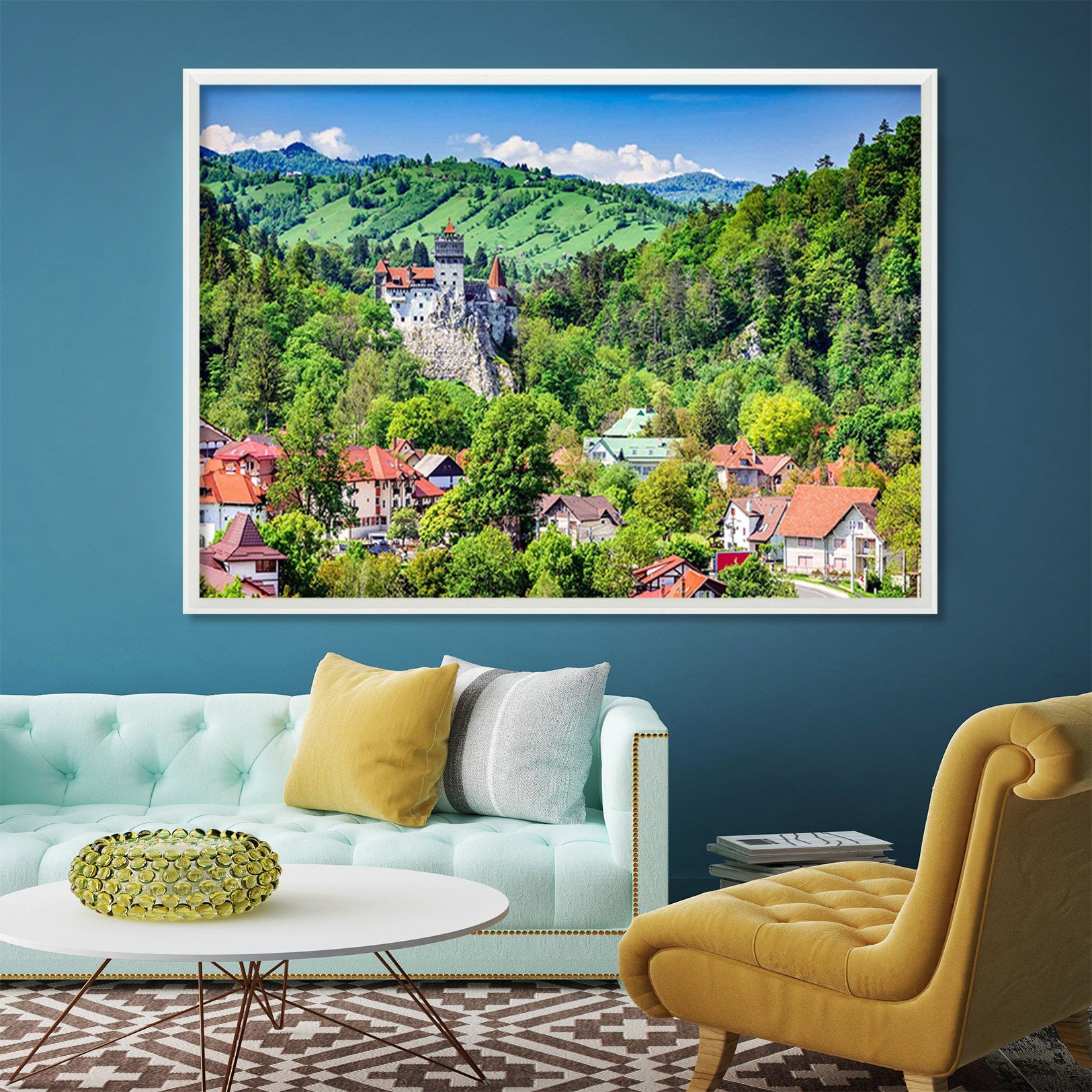 3D Forest Village 111 Fake Framed Print Painting Wallpaper AJ Creativity Home