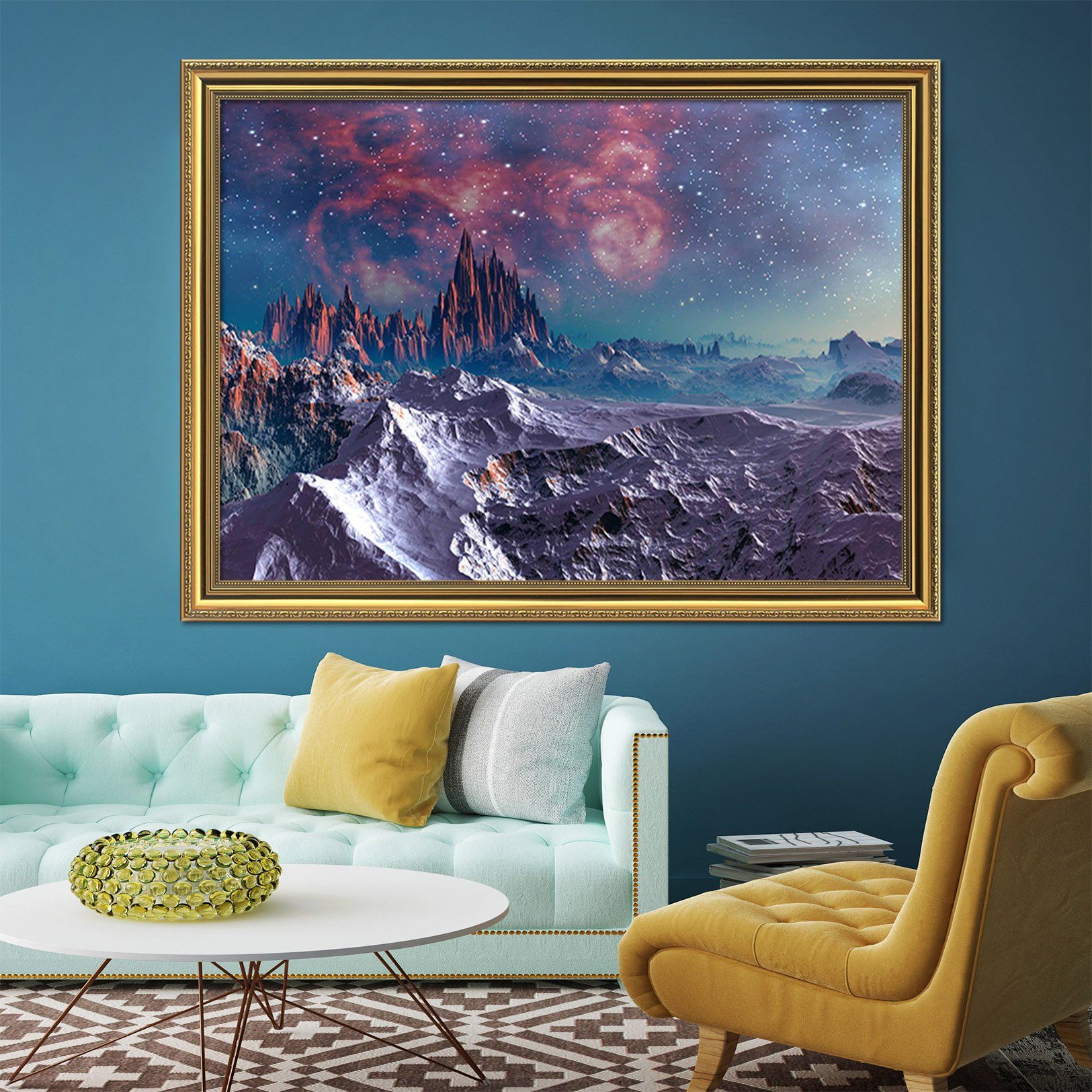 3D Dangerous Peaks 180 Fake Framed Print Painting Wallpaper AJ Creativity Home
