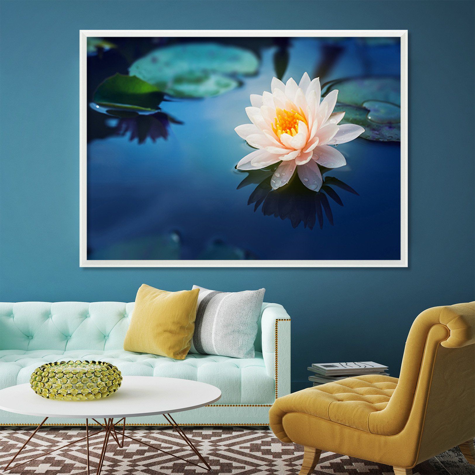 3D Lotus Pond 103 Fake Framed Print Painting Wallpaper AJ Creativity Home