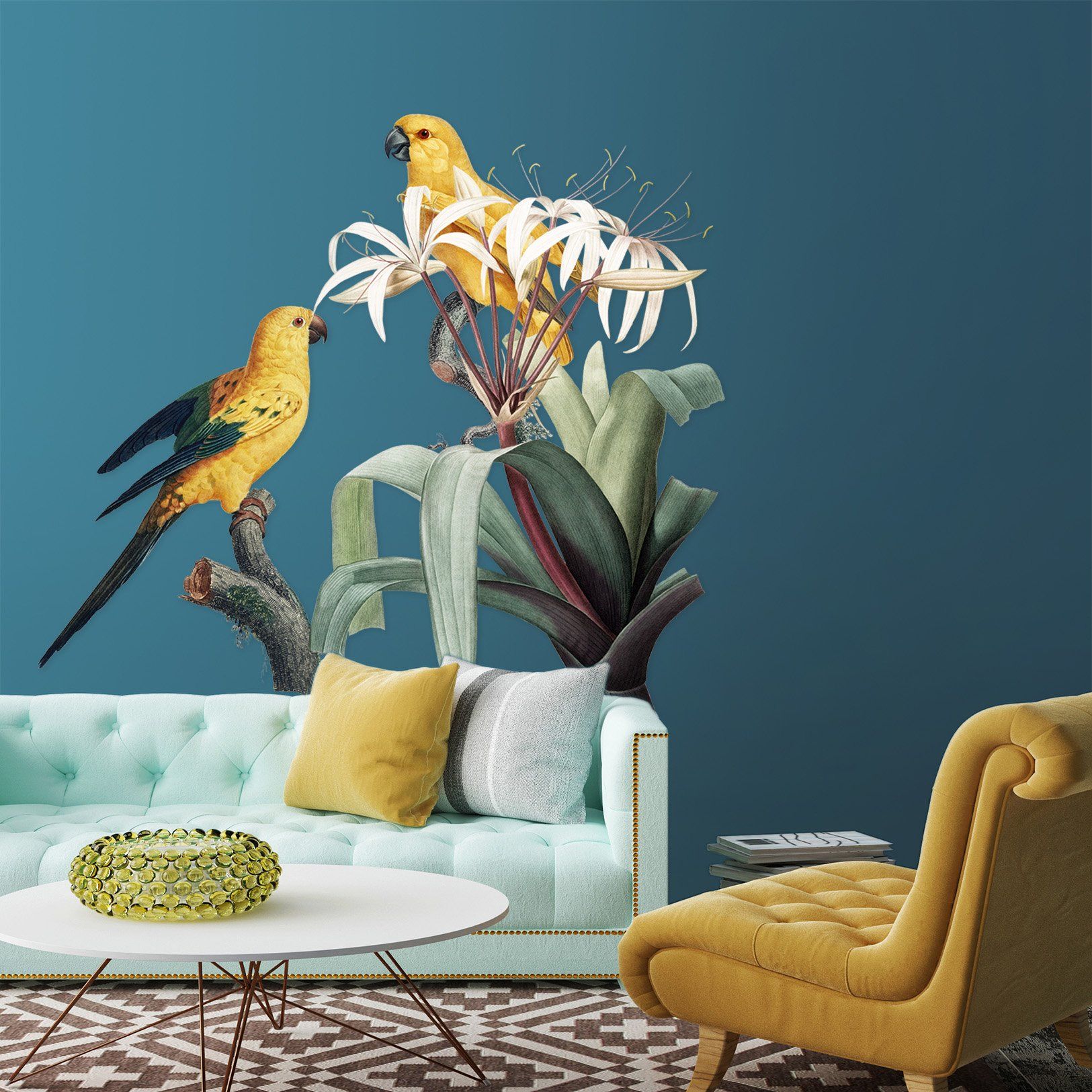 3D Yellow Magpie 066 Animals Wall Stickers Wallpaper AJ Wallpaper