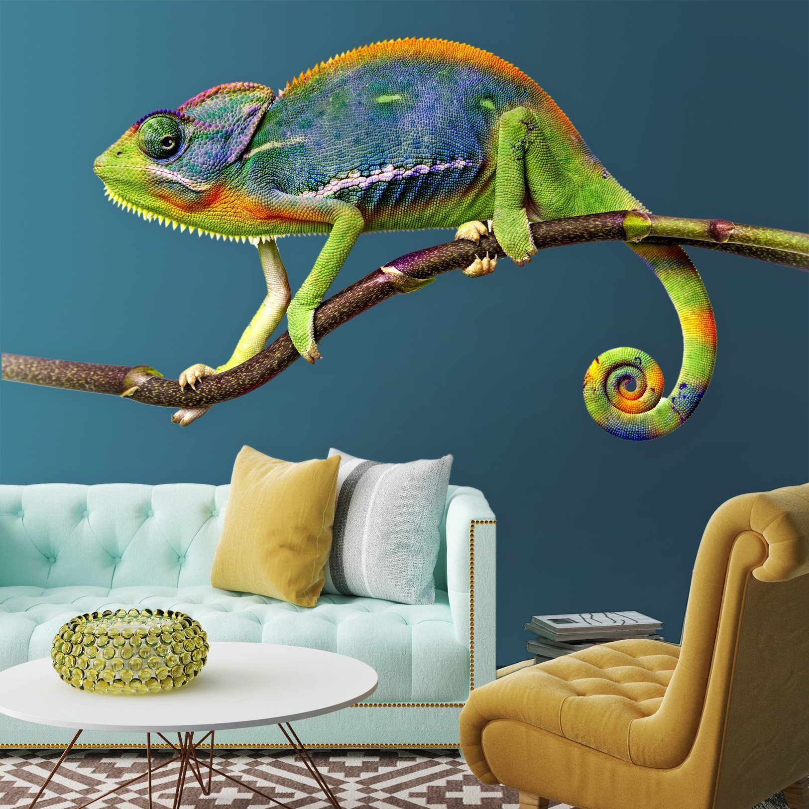 3D Chameleon With Eyes Closed 101 Animals Wall Stickers Wallpaper AJ Wallpaper