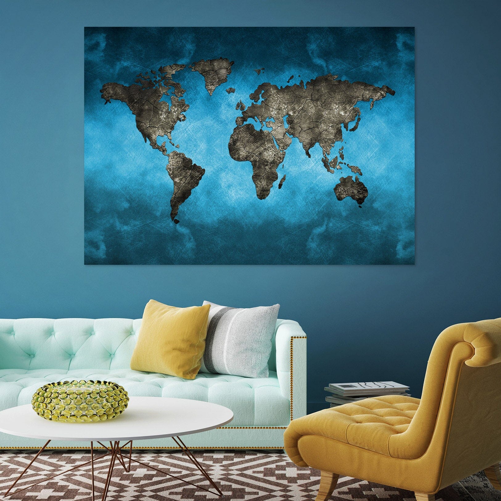 3D Sea Island 108 World Map Wall Sticker Wallpaper AJ Wallpaper 2