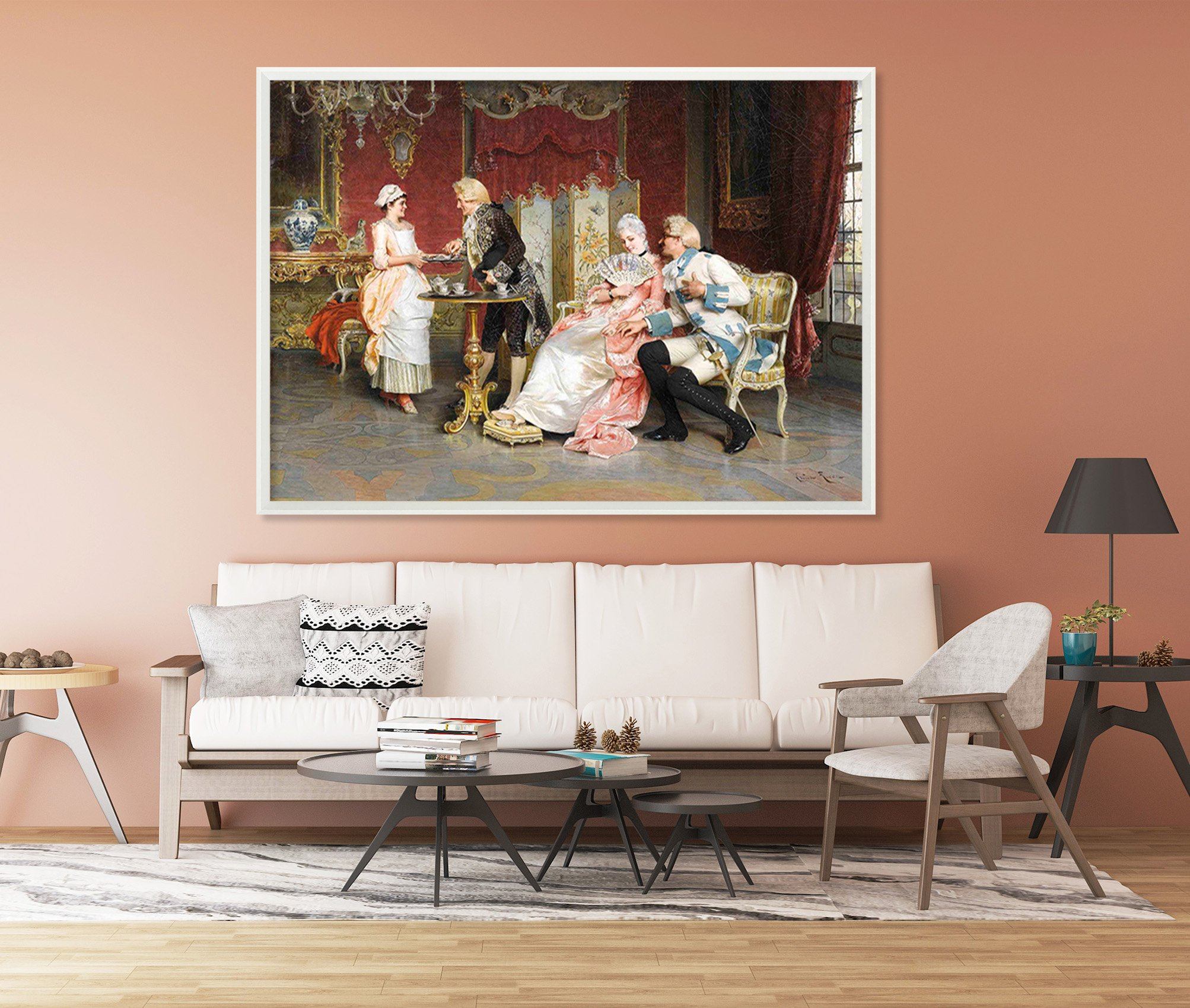 3D Flirting Couple 039 Fake Framed Print Painting Wallpaper AJ Creativity Home