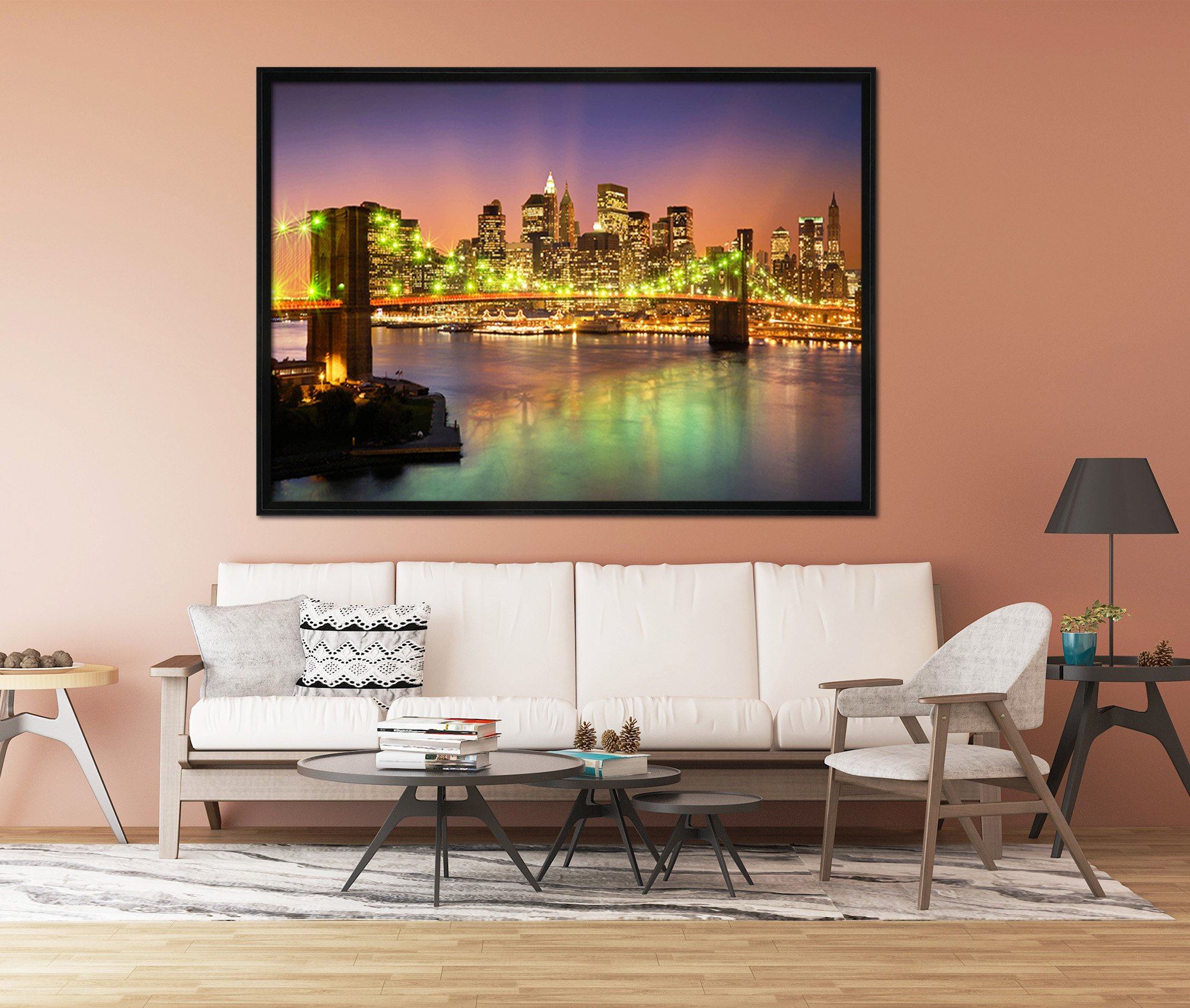 3D Lighting Bridge 154 Fake Framed Print Painting Wallpaper AJ Creativity Home