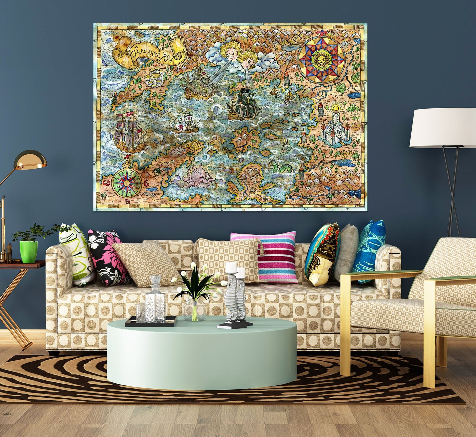 3D Mountains Rivers 263 World Map Wall Sticker Wallpaper AJ Wallpaper 2