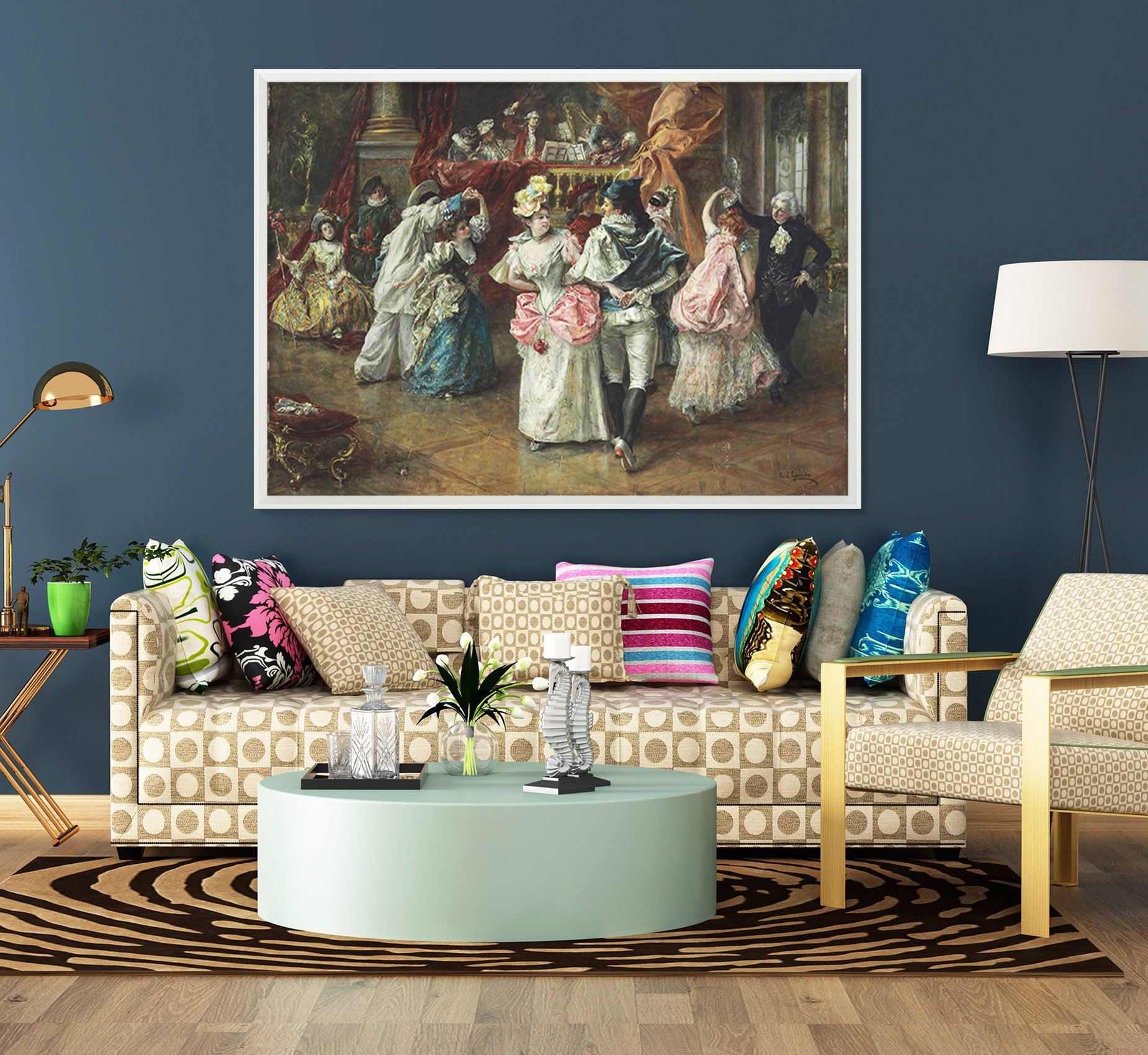 3D Dance Together 030 Fake Framed Print Painting Wallpaper AJ Creativity Home