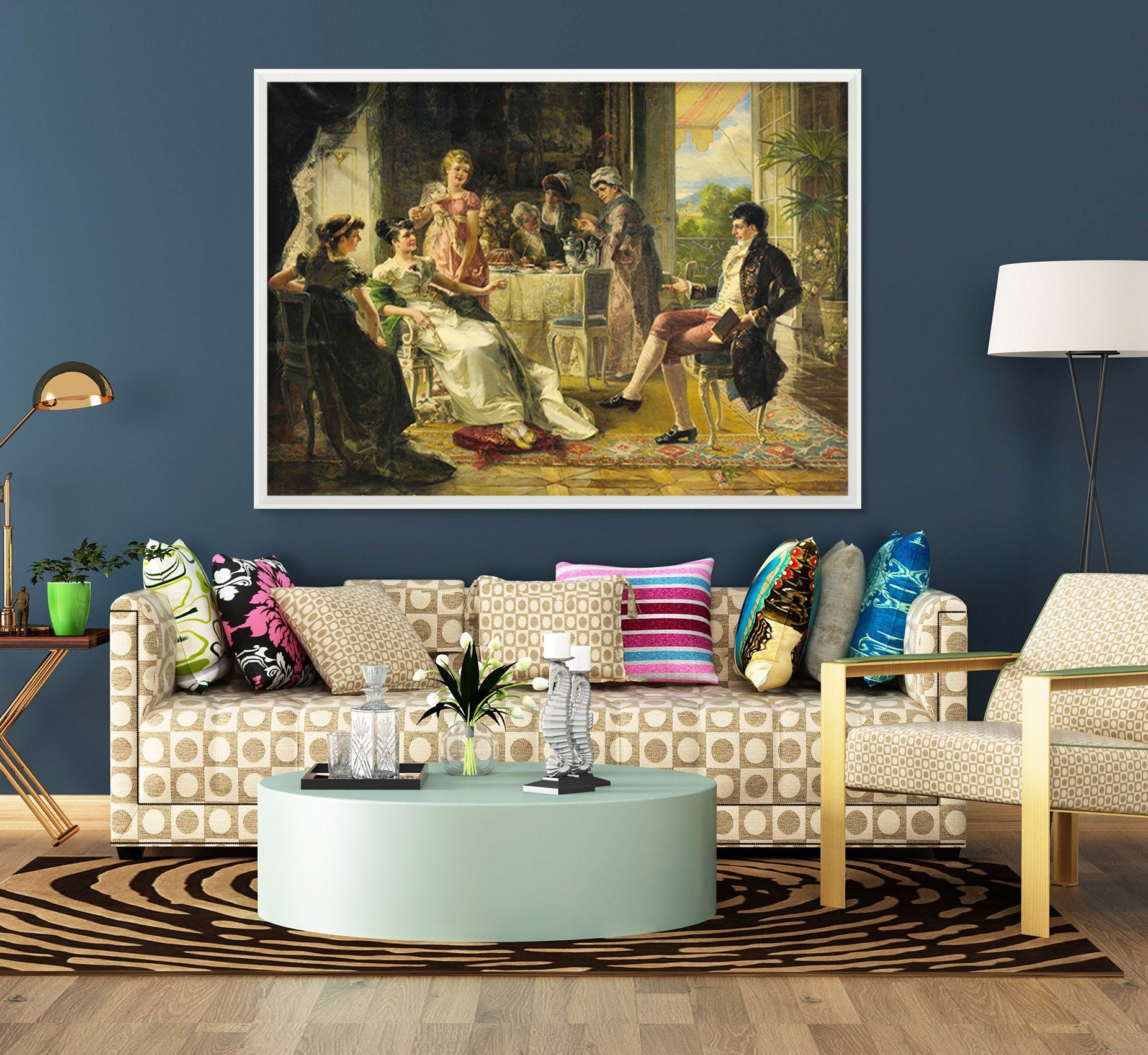 3D Aristocratic Talk 046 Fake Framed Print Painting Wallpaper AJ Creativity Home