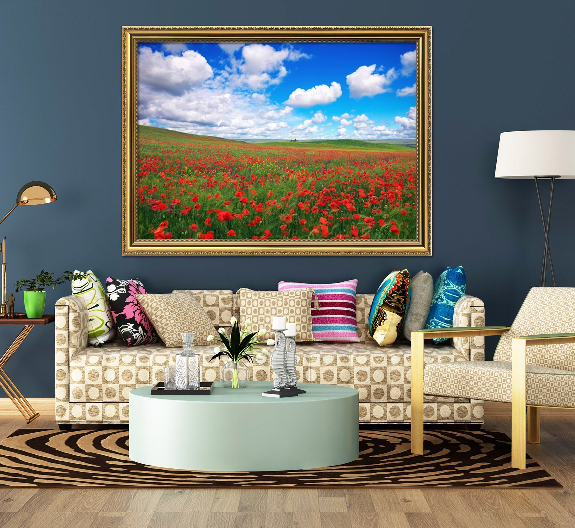 3D Flower Sea 168 Fake Framed Print Painting Wallpaper AJ Creativity Home