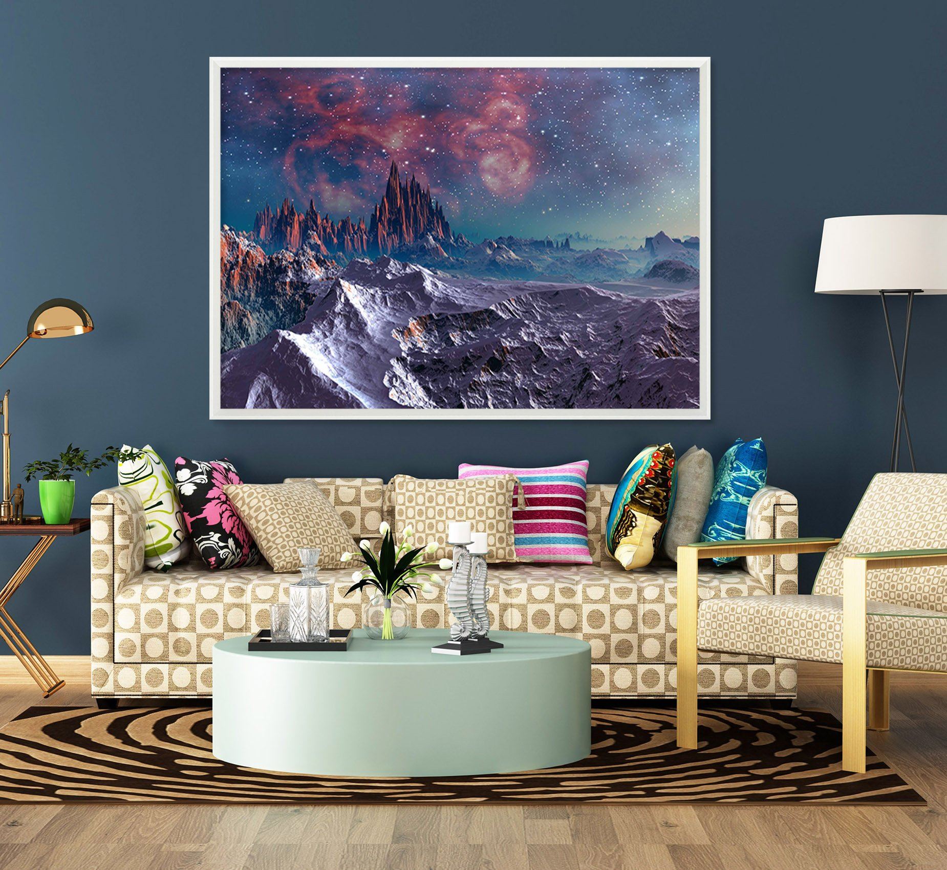3D Dangerous Peaks 180 Fake Framed Print Painting Wallpaper AJ Creativity Home