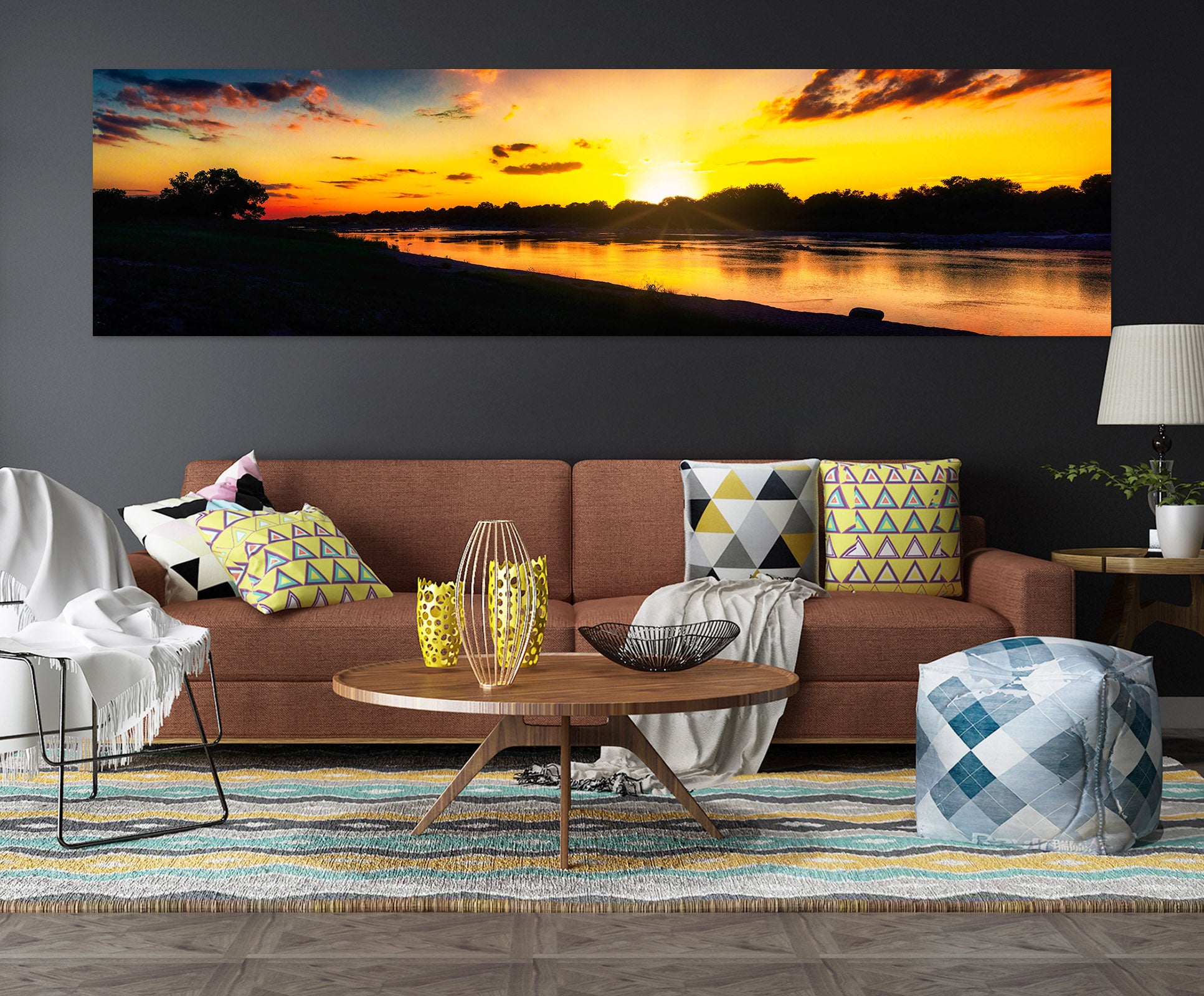 3D Sunset Lake 4023 Beth Sheridan Wall Sticker