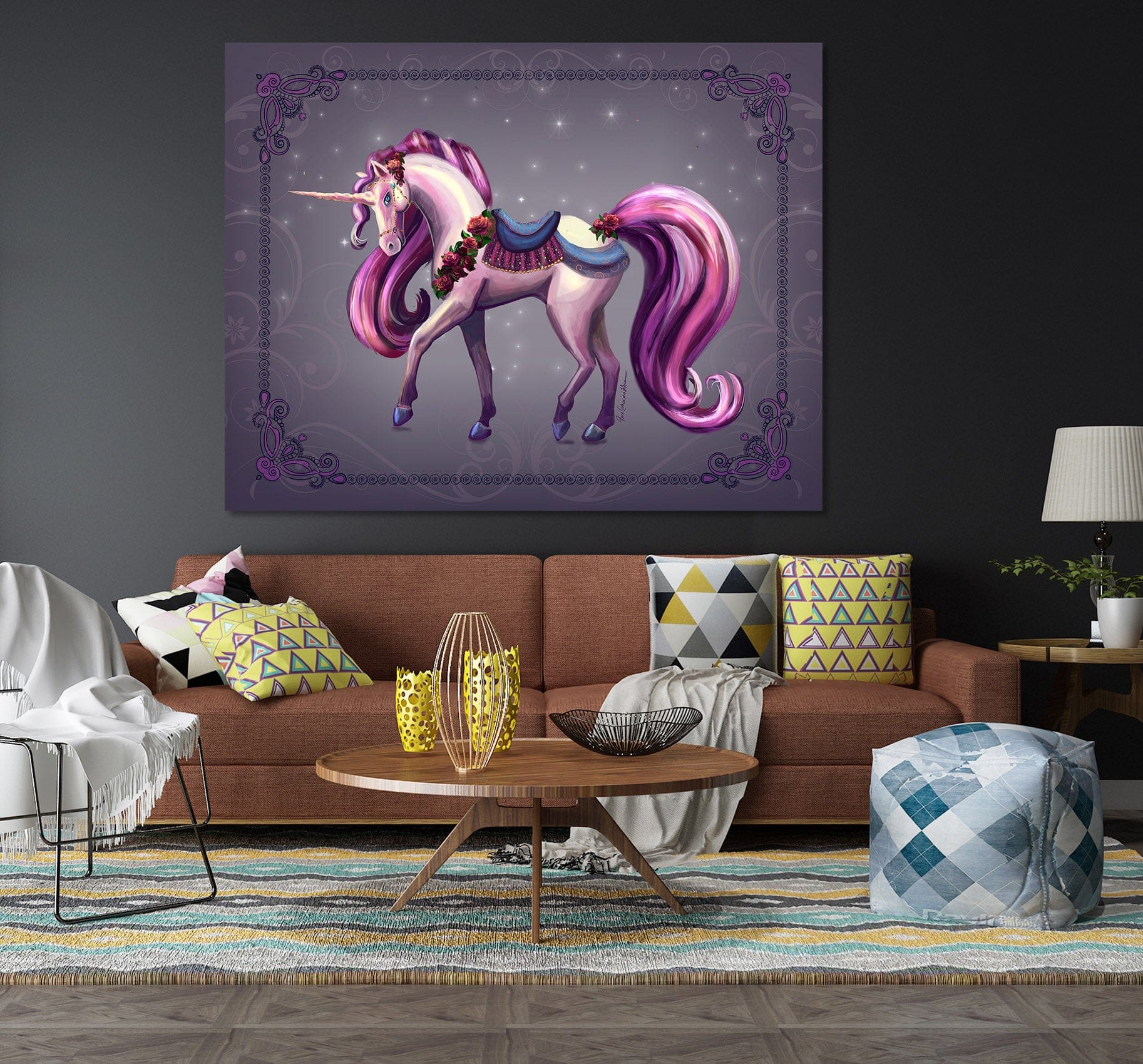 3D Cute Unicorn 114 Rose Catherine Khan Wall Sticker Wallpaper AJ Wallpaper 2