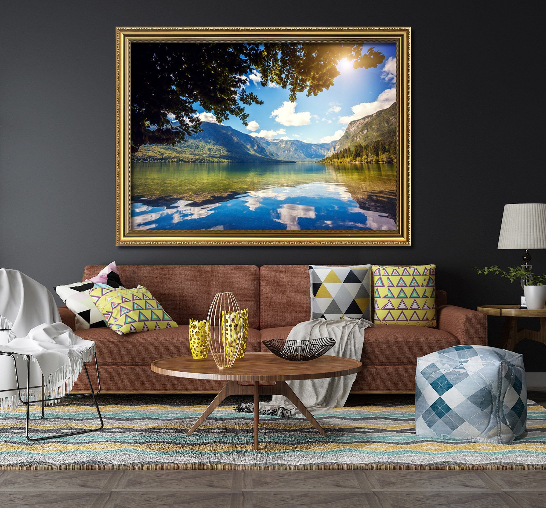 3D Endless Sea 169 Fake Framed Print Painting Wallpaper AJ Creativity Home