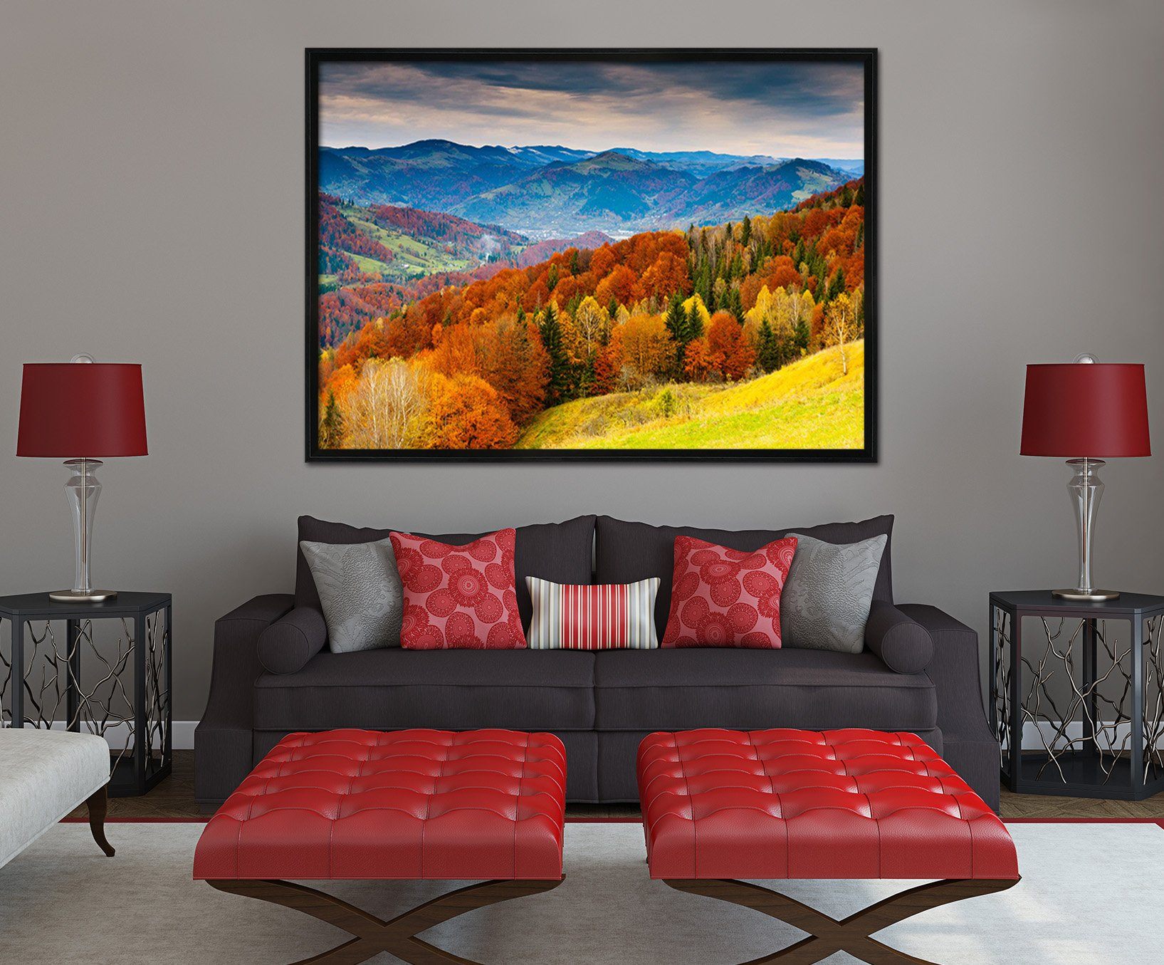 3D Forest Hill 071 Fake Framed Print Painting Wallpaper AJ Creativity Home