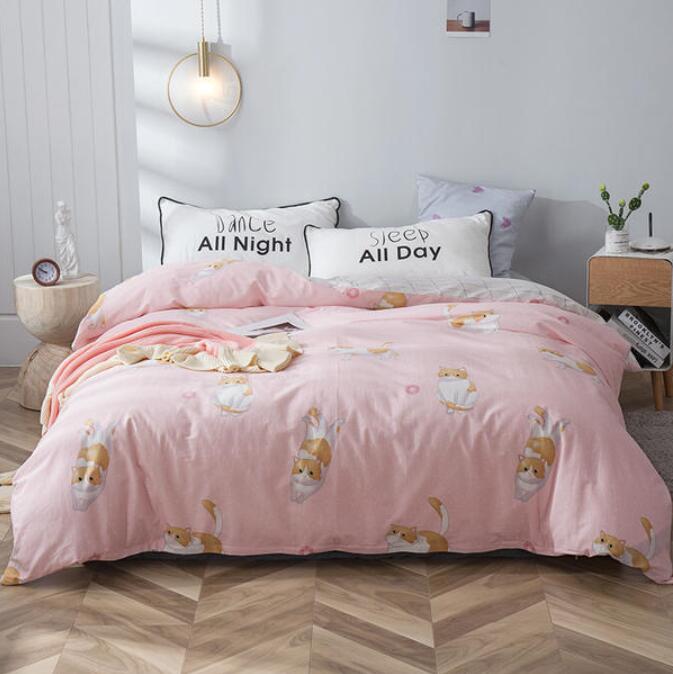 3D Little Orange Cat With Pink Bottom 4199 Bed Pillowcases Quilt