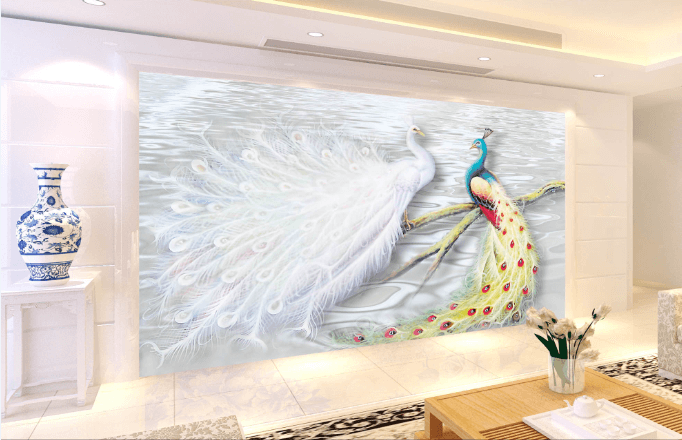 3D Dreamlike Peacock Wallpaper AJ Wallpaper 1