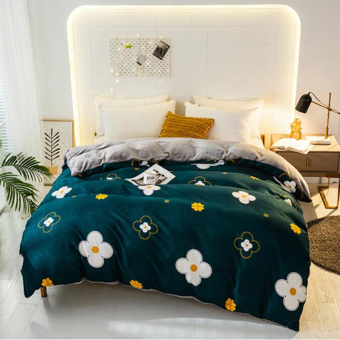 3D Dark Green Four Petal Flower 3056 Bed Pillowcases Quilt