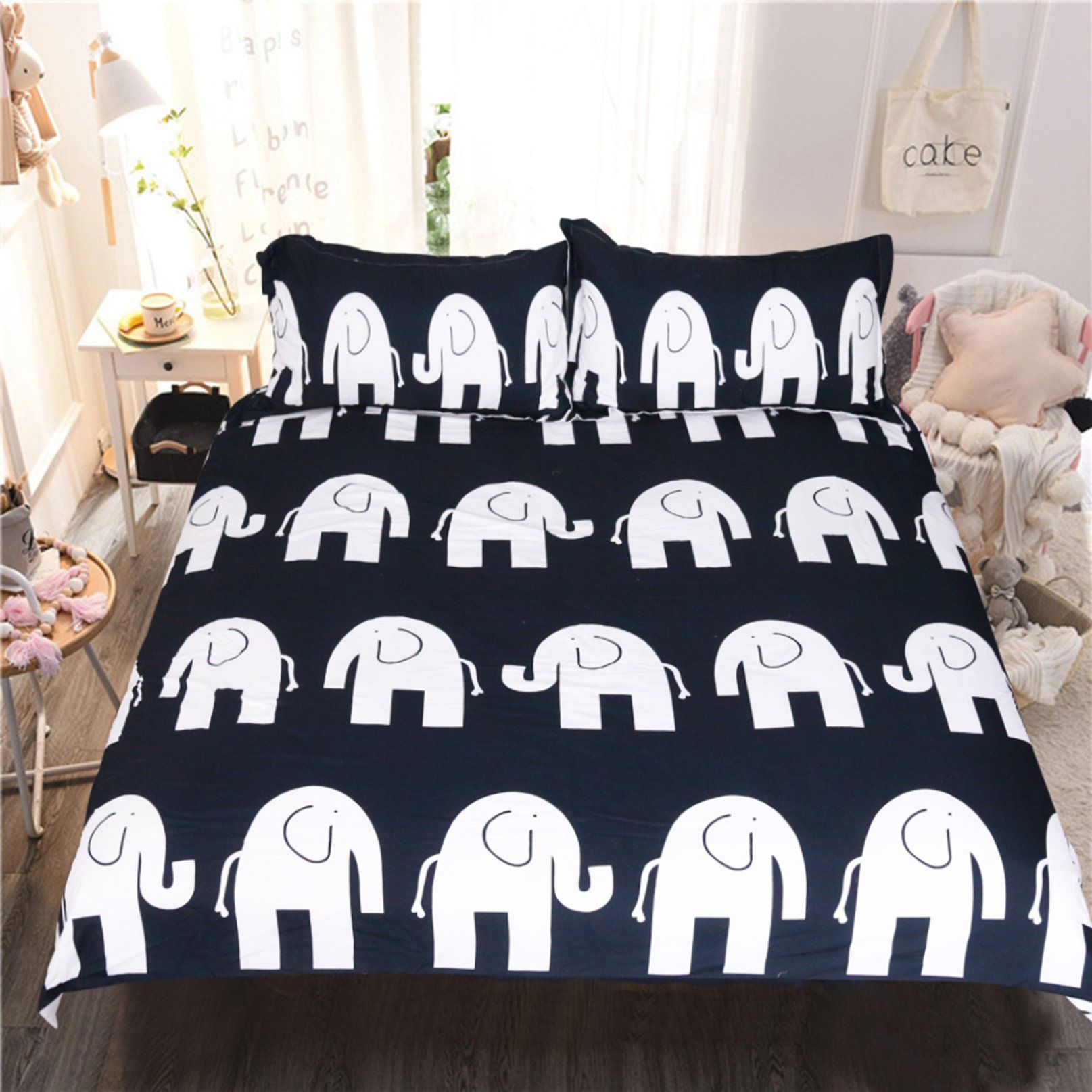 3D Elephant Bluer 210 Bed Pillowcases Quilt Wallpaper AJ Wallpaper