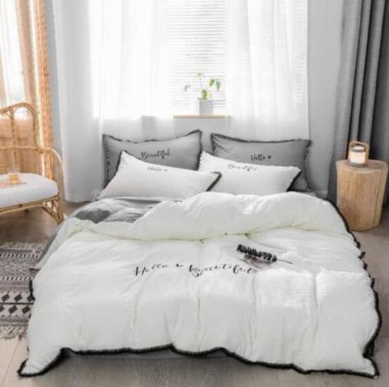 3D White 50007 Bed Pillowcases Quilt