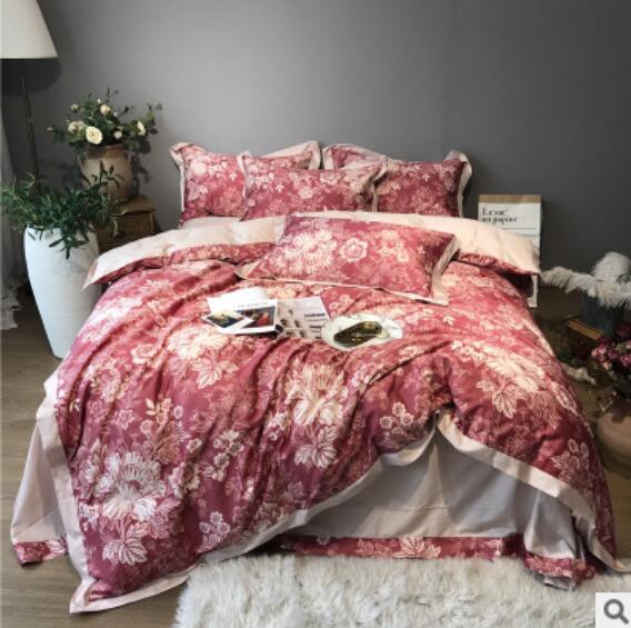 3D Red Flowers 40047 Bed Pillowcases Quilt