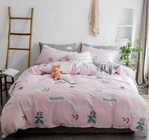 3D Pink Bottom Leaves 14147 Bed Pillowcases Quilt