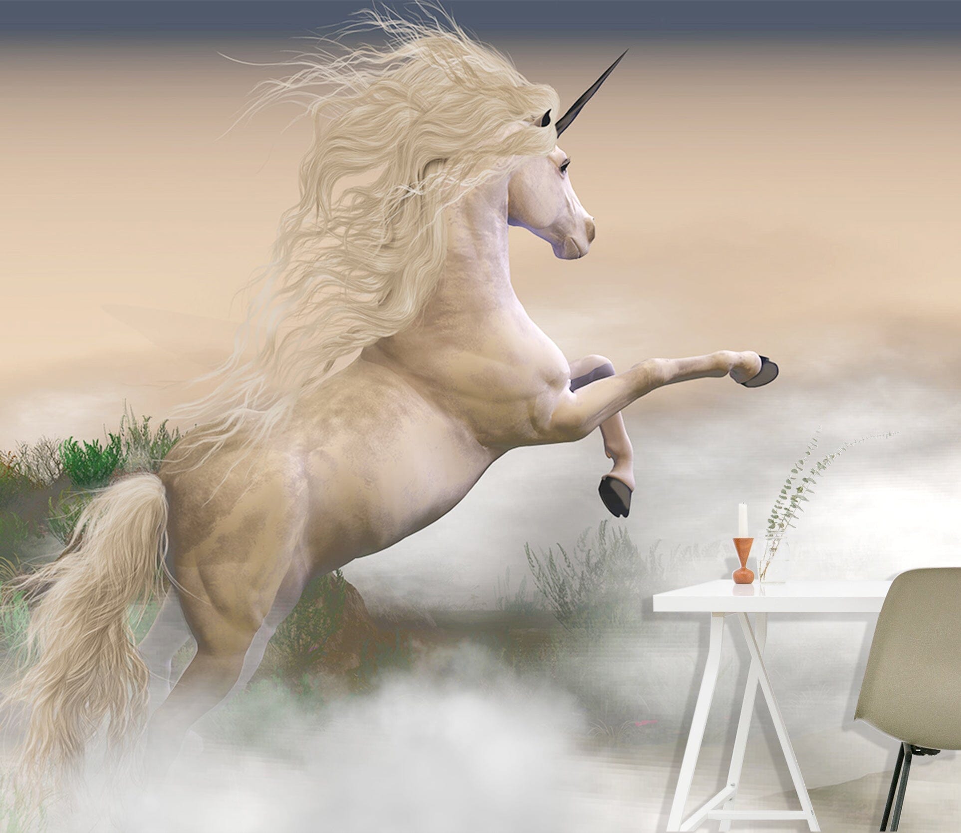 3D White Unicorn 1592 Wall Murals Wallpaper AJ Wallpaper 2