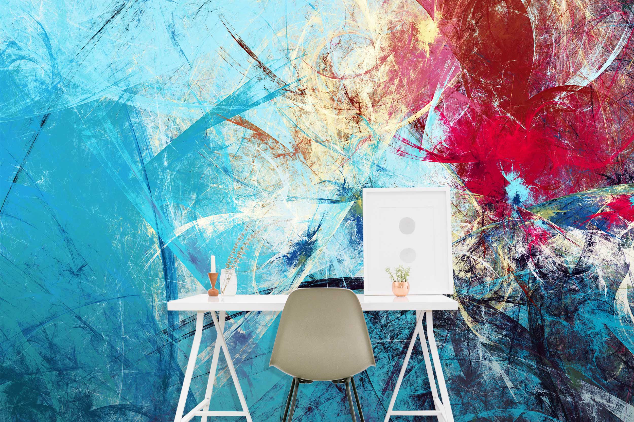 3D Cold Blue Pattern 498 Wall Murals