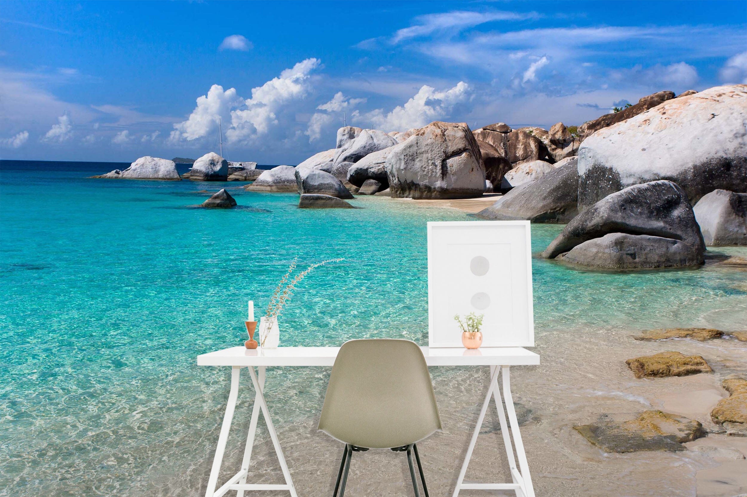 3D Seaside Beach 030 Wall Murals Wallpaper AJ Wallpaper 2
