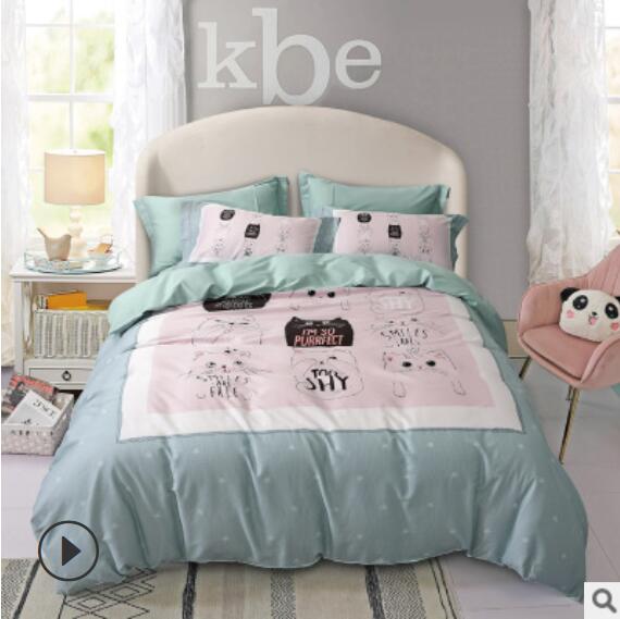 3D Cat Line 20143 Bed Pillowcases Quilt