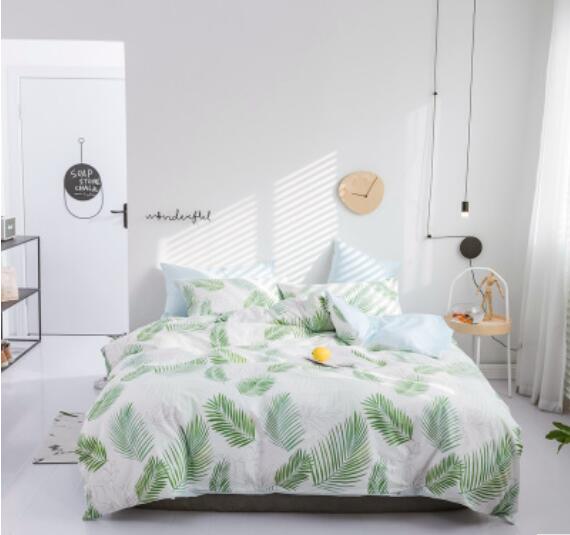 3D Big Leaves 15136 Bed Pillowcases Quilt