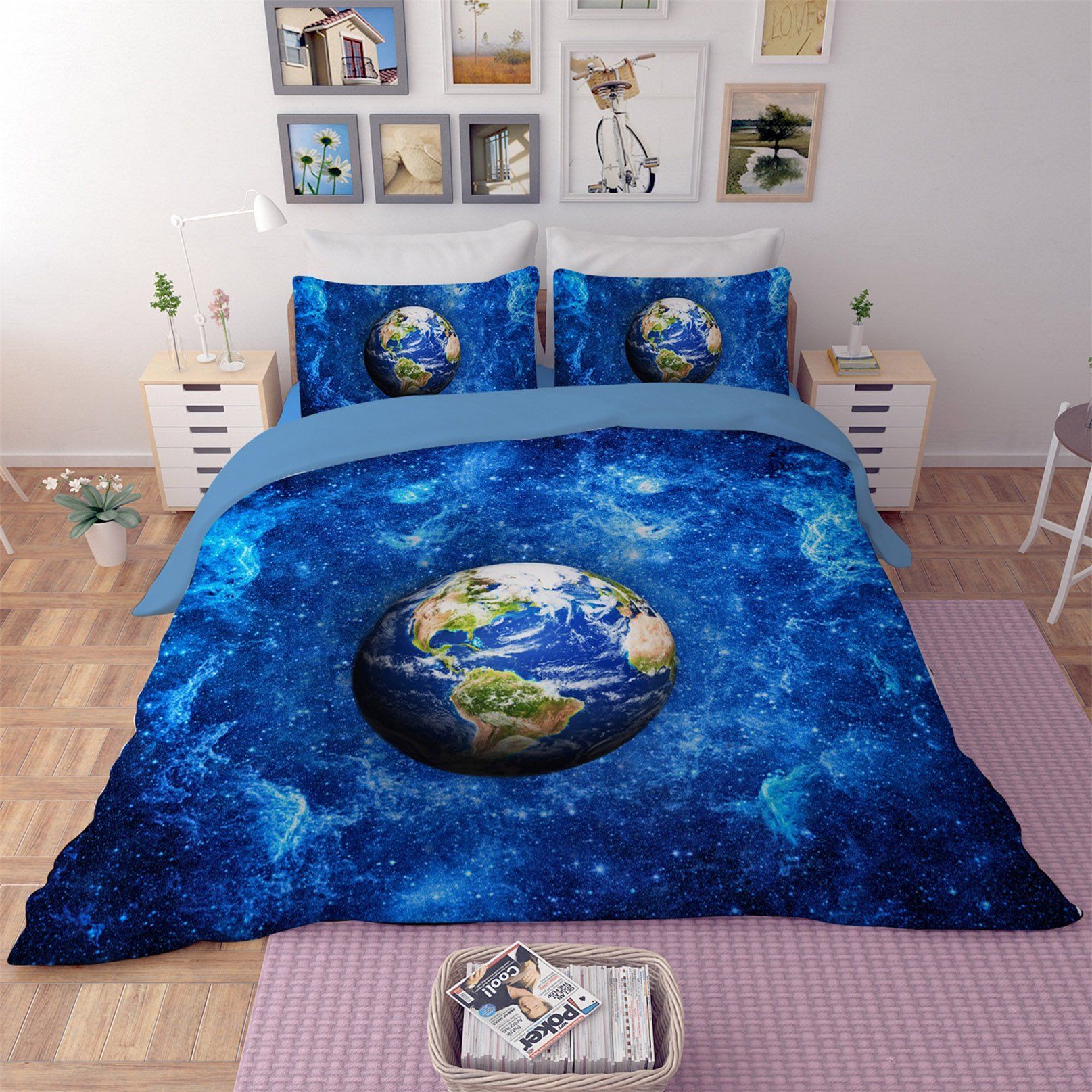 3D Dark Blue Earth 103 Bed Pillowcases Quilt Wallpaper AJ Wallpaper