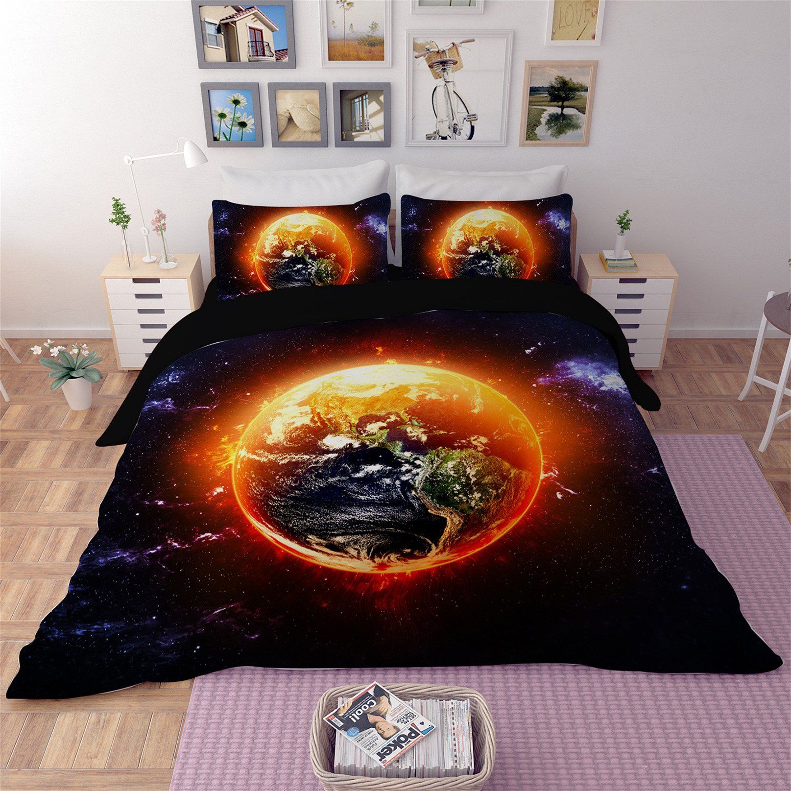 3D Burning Sun 84 Bed Pillowcases Quilt Wallpaper AJ Wallpaper