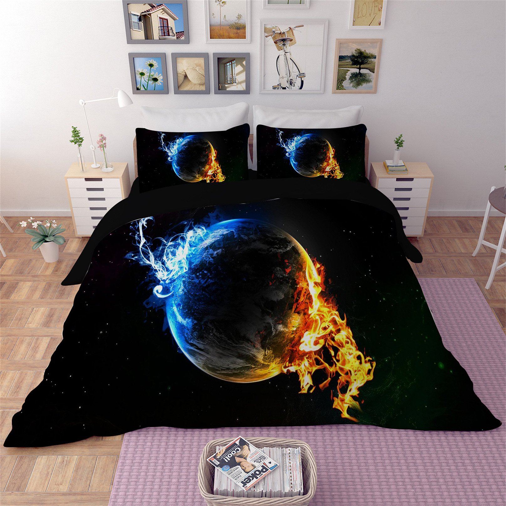 3D Water Fire Earth 114 Bed Pillowcases Quilt Wallpaper AJ Wallpaper