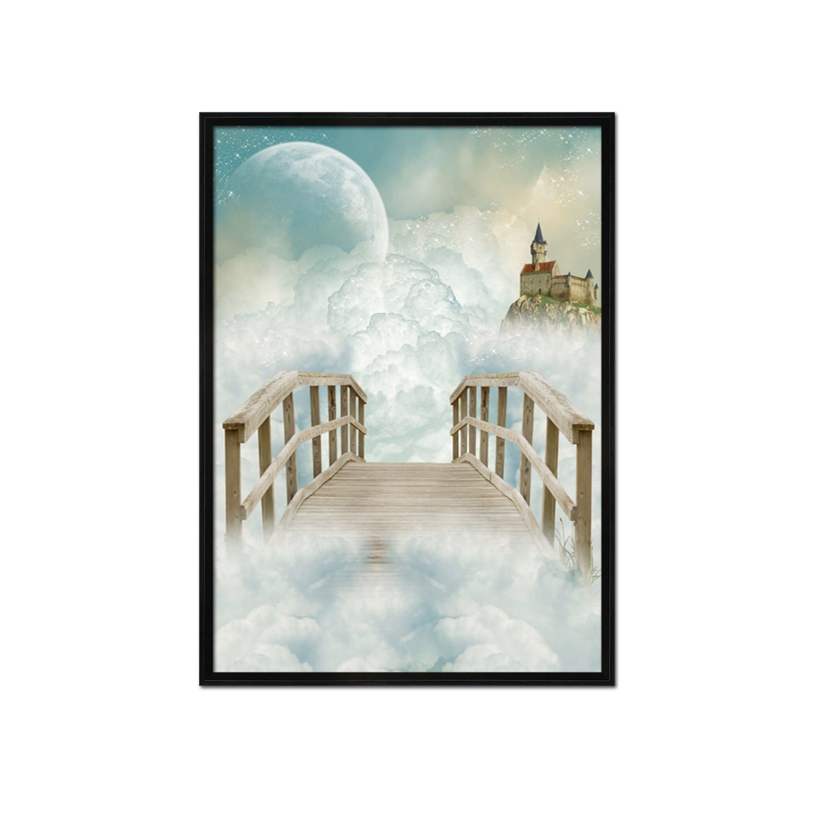 3D Cloud Bridge 036 Fake Framed Print Painting Wallpaper AJ Creativity Home