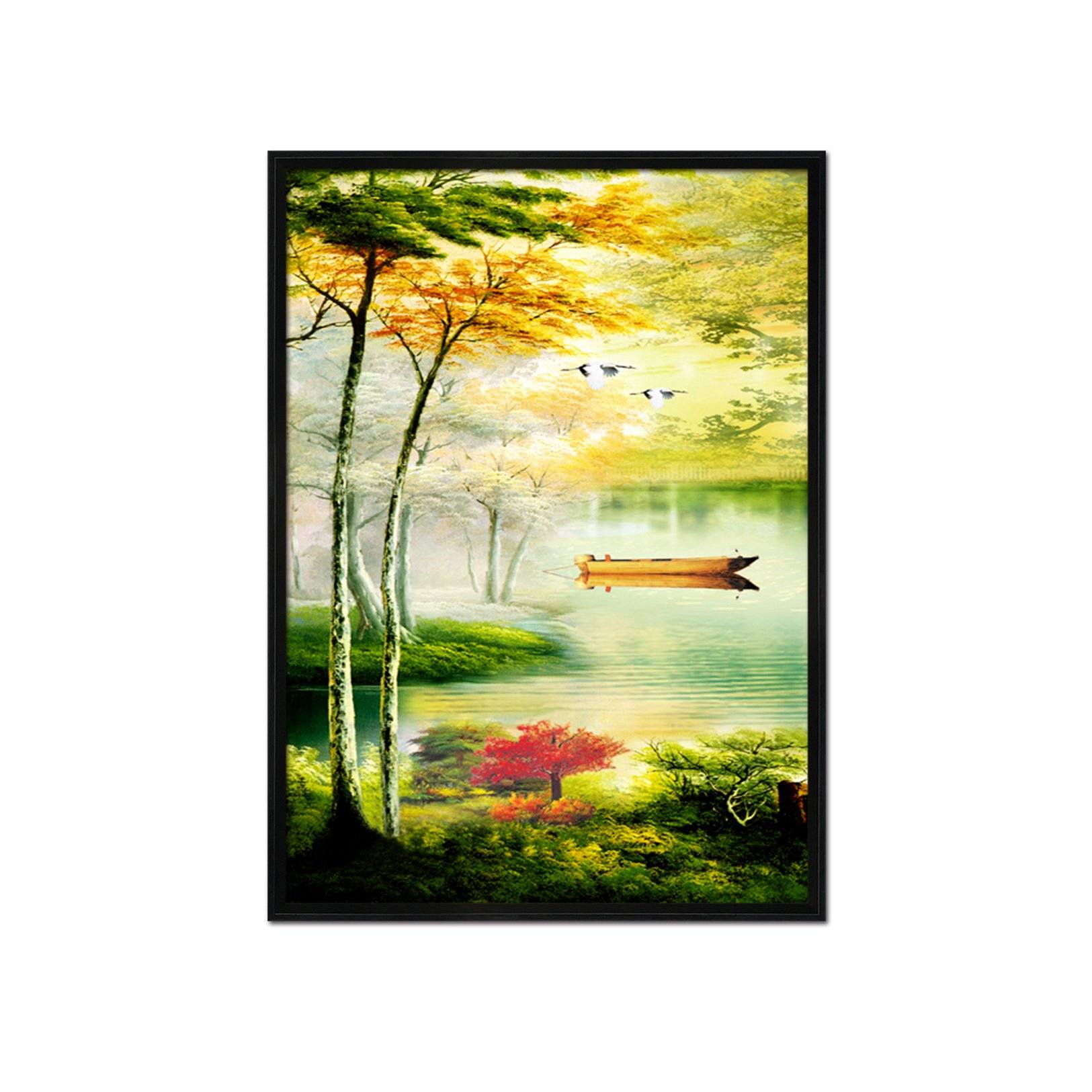 3D Small Boat 134 Fake Framed Print Painting Wallpaper AJ Creativity Home