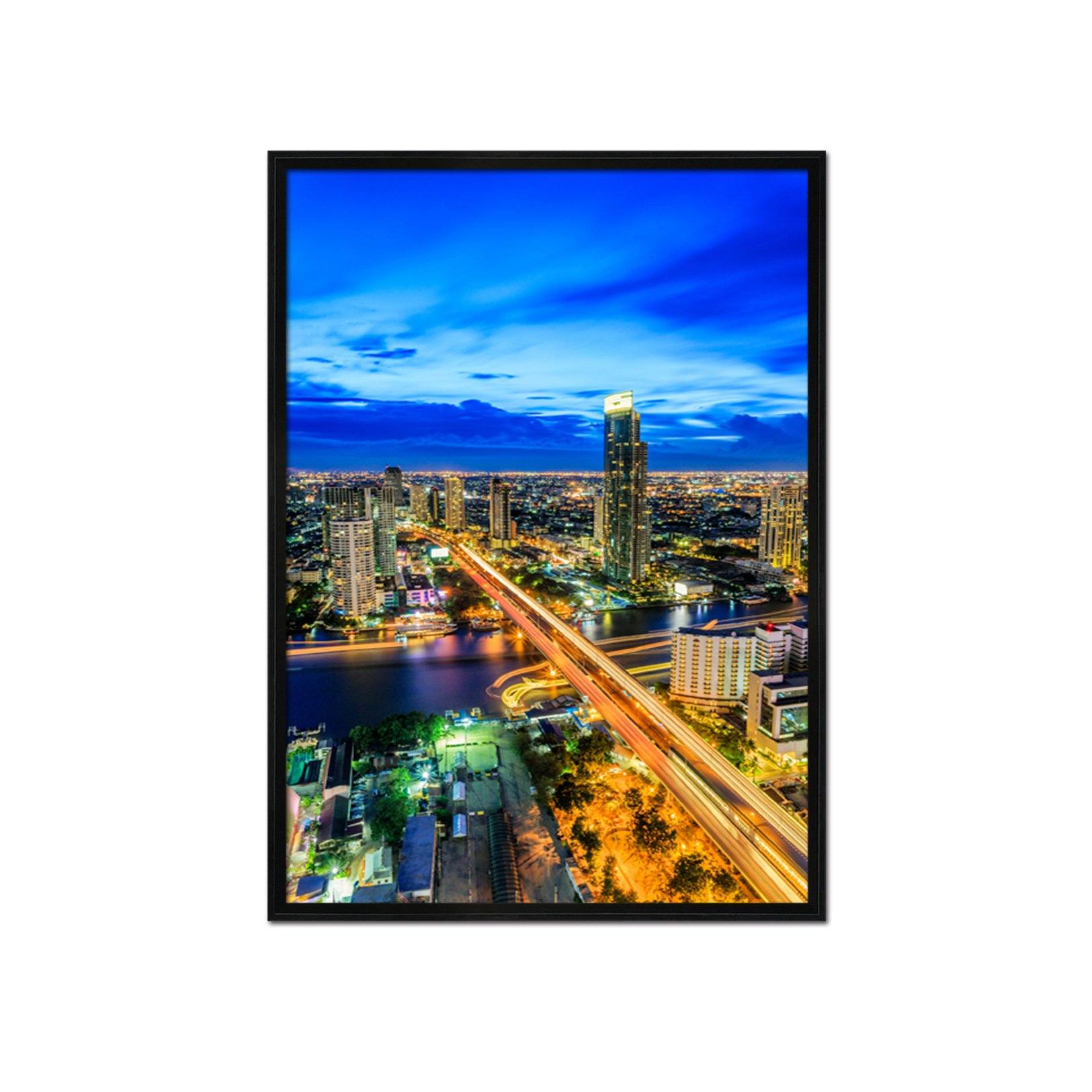 3D Light City 014 Fake Framed Print Painting Wallpaper AJ Creativity Home