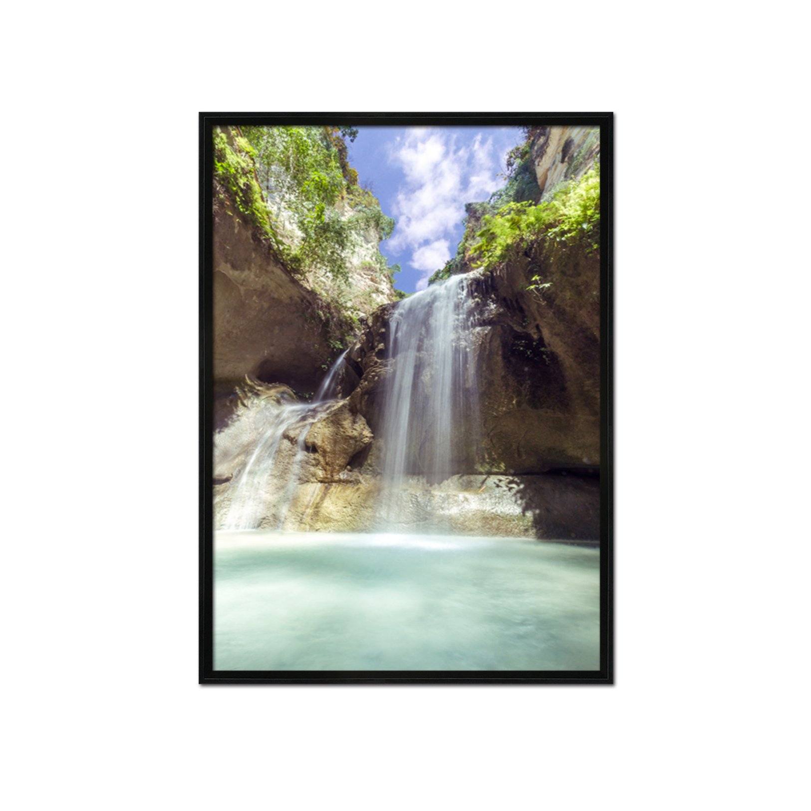 3D Cliff Falls 089 Fake Framed Print Painting Wallpaper AJ Creativity Home