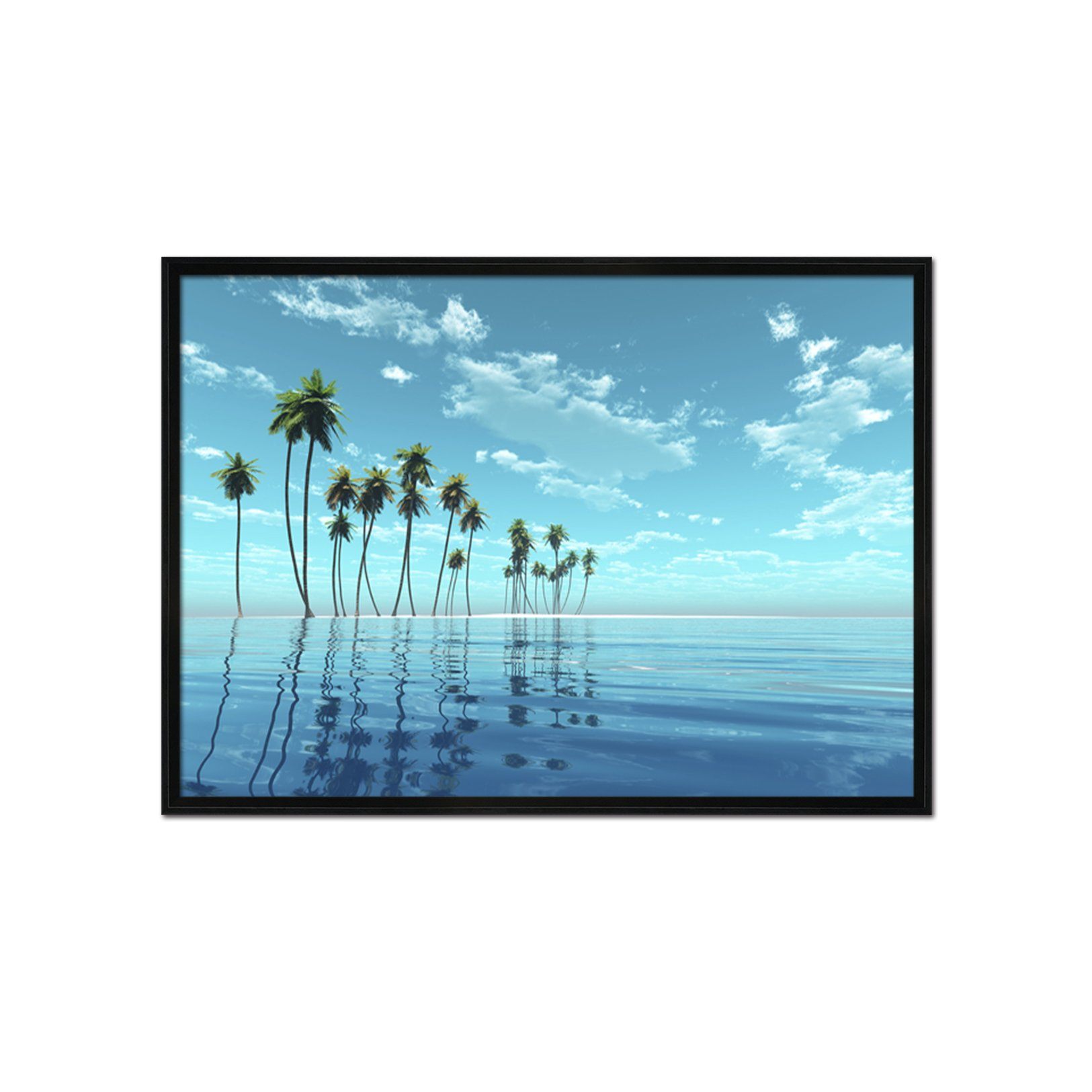 3D Seaside Coconut 186 Fake Framed Print Painting Wallpaper AJ Creativity Home