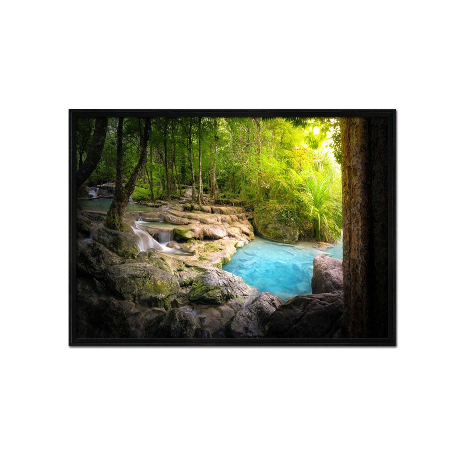 3D Shaded Trees 167 Fake Framed Print Painting Wallpaper AJ Creativity Home