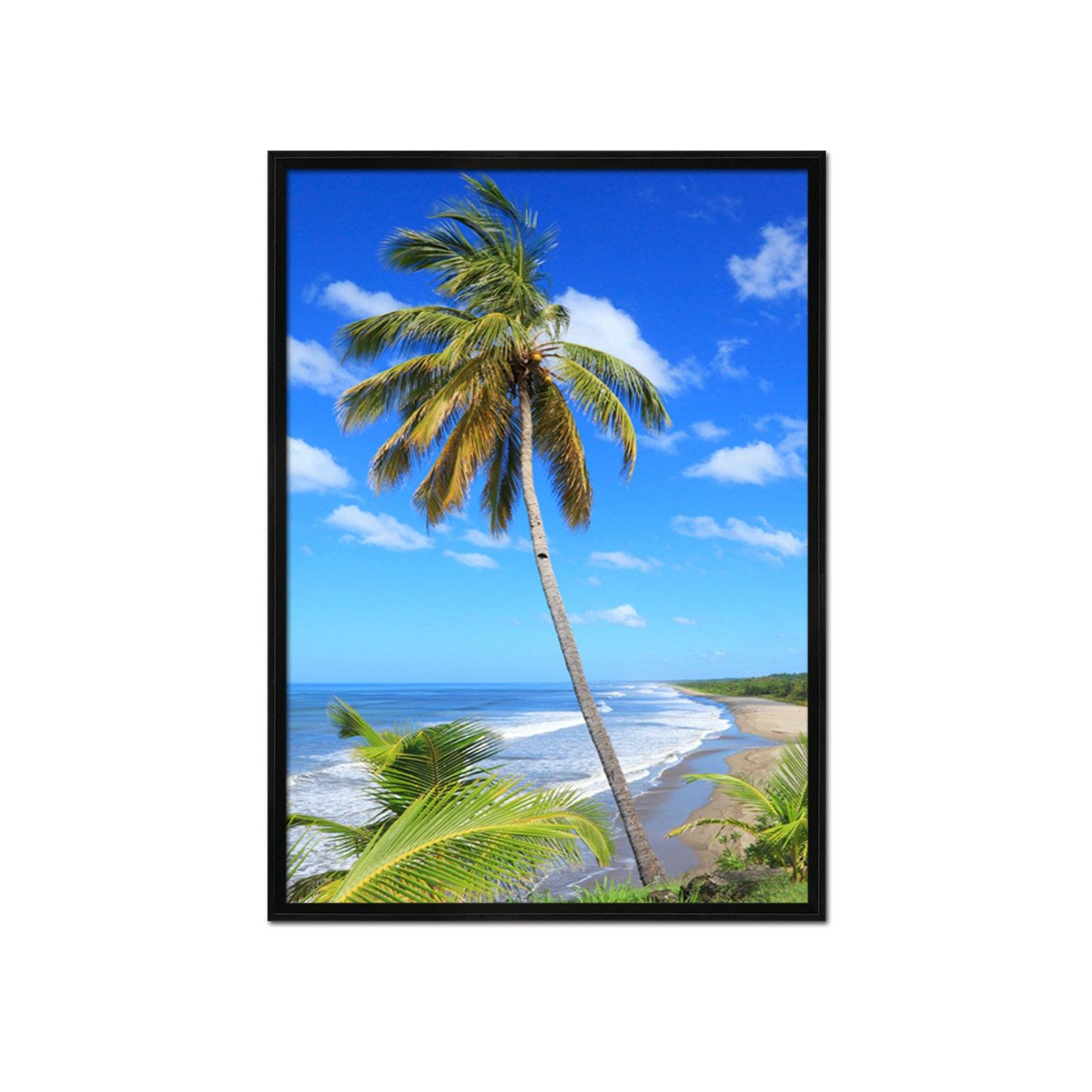 3D Windward Coconut Tree 040 Fake Framed Print Painting Wallpaper AJ Creativity Home